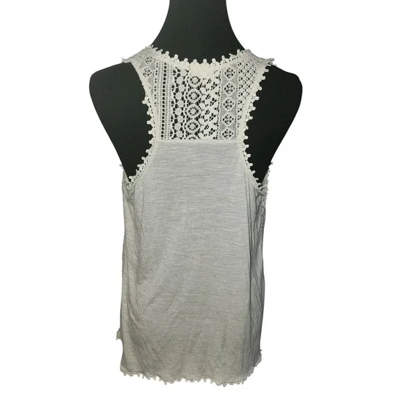 Eyeshadows Cream Lace Crochet Tank‎ Top Tunic Blouse Women's Size L - Picture 6 of 6